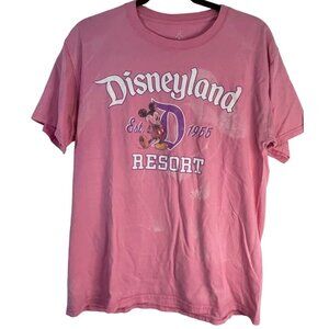 Disneyland resort walt disney world hanes short sleeve t-shirt pink medium READ